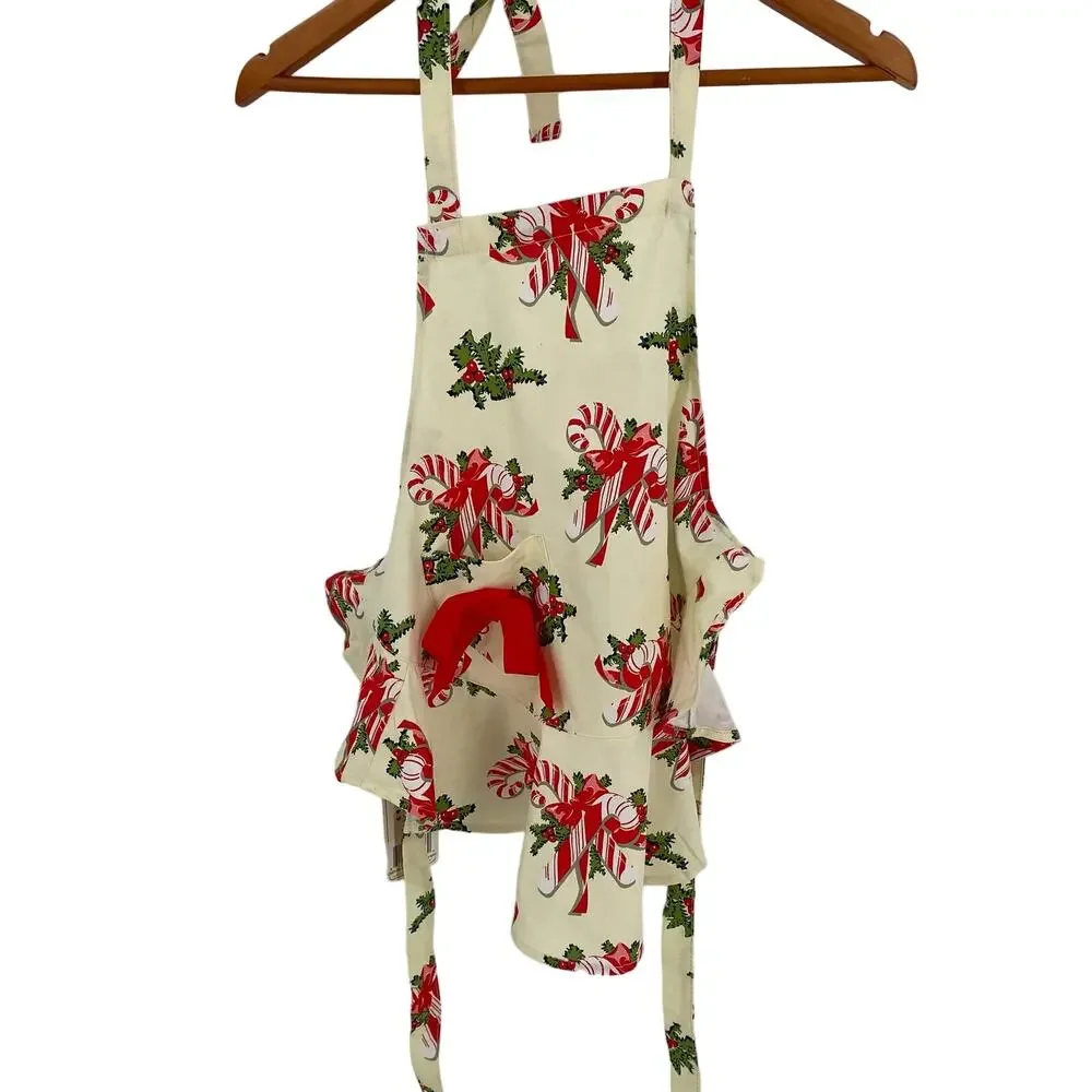 Child’s Christmas Jessie Steele Josephine apron candy canes (2 available)